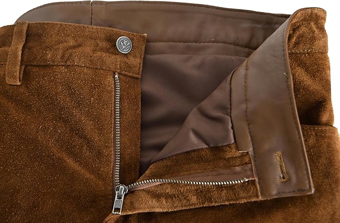 SWEDISH Choppers Suede Leather Trouser Brown