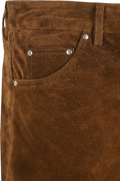 SWEDISH Choppers Suede Leather Trouser Brown