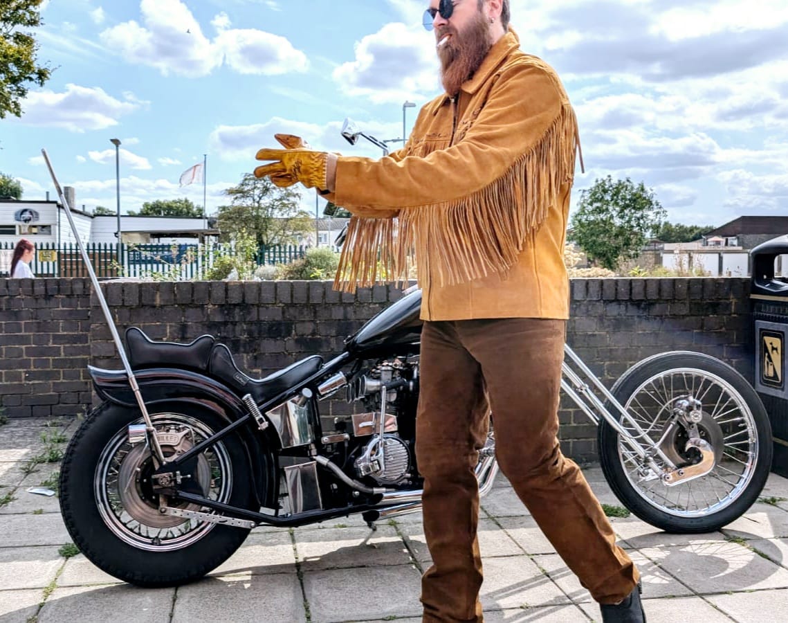 Swedish Choppers Old School Brown Suede Leather Jacket