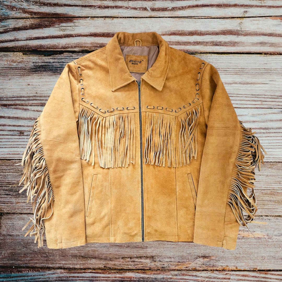 Swedish Choppers Old School Brown Suede Leather Jacket