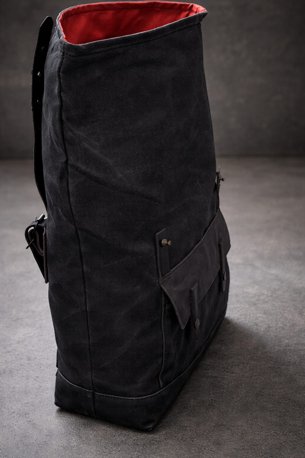 SVAROG England Waxed Canvas Motorcycle Saddlebag, Suede Leather Waterproof Pannier