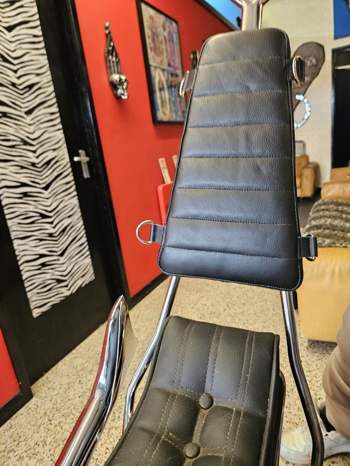 SVAROG England Leather Sissy Bar Pad, Chopper Backrest