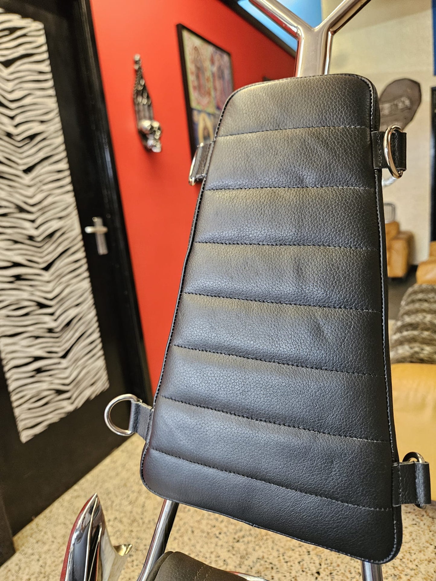 SVAROG England Leather Sissy Bar Pad, Chopper Backrest