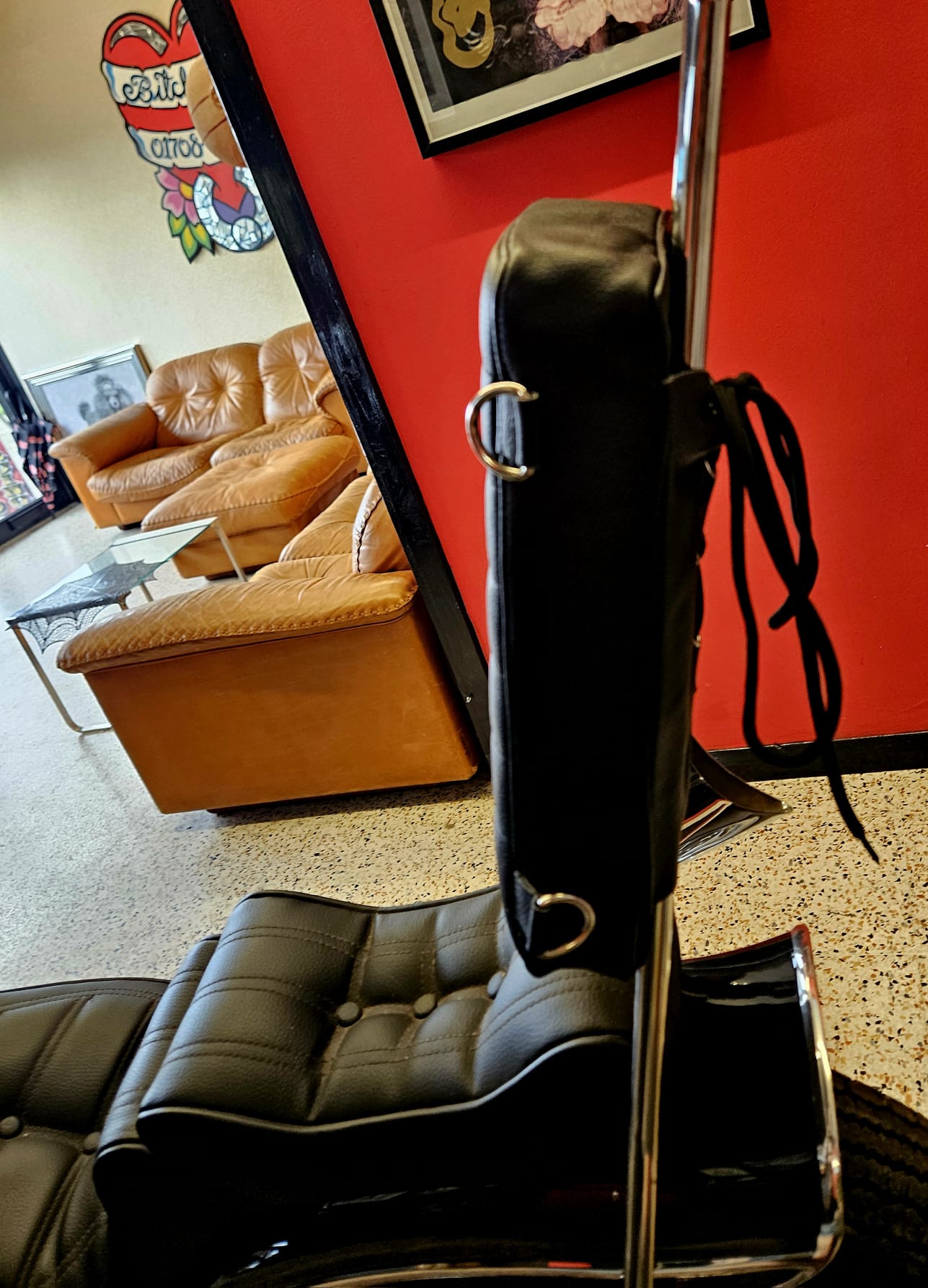 SVAROG England Leather Sissy Bar Pad, Chopper Backrest