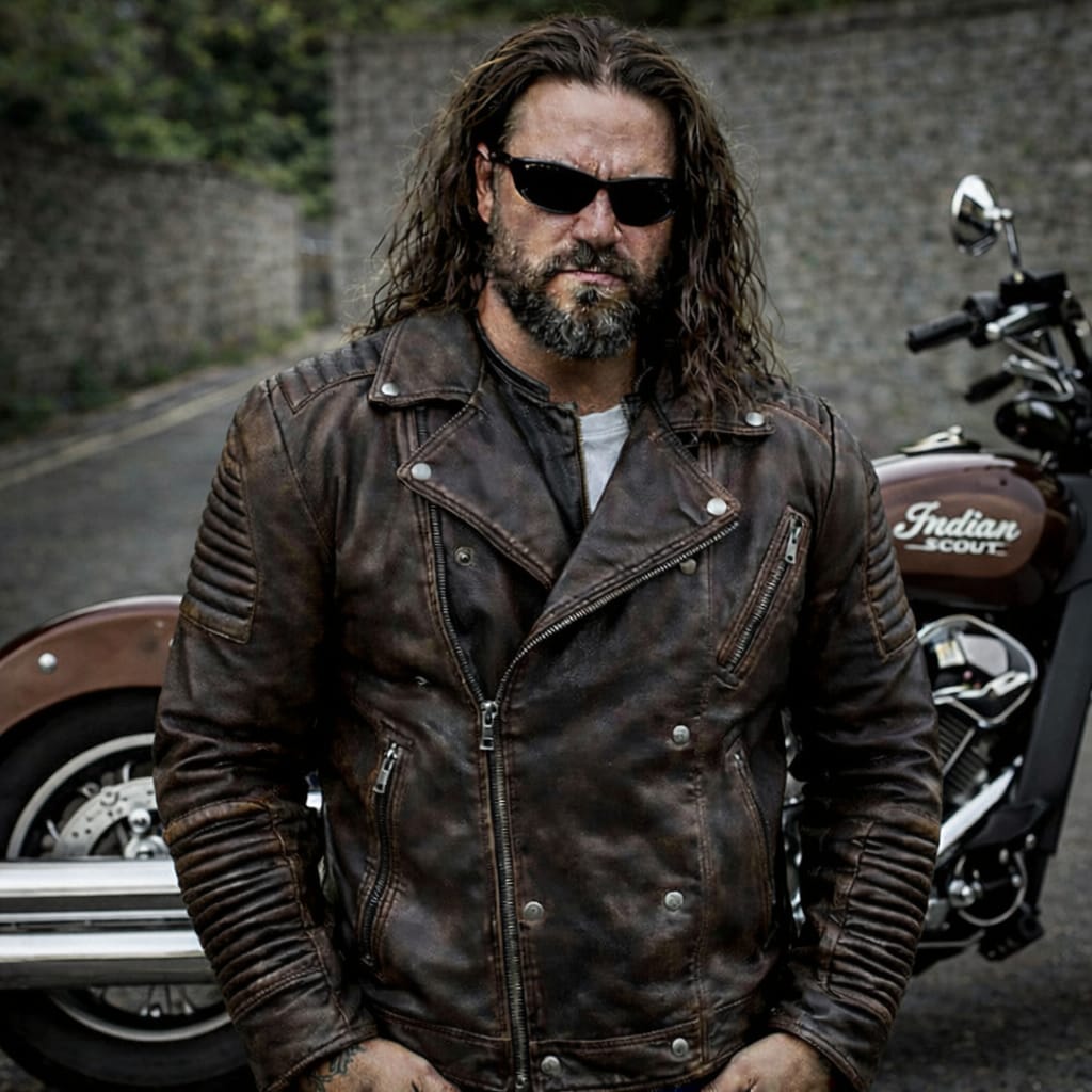 SWEDISH Choppers  Brown Distressed Leather Jacket