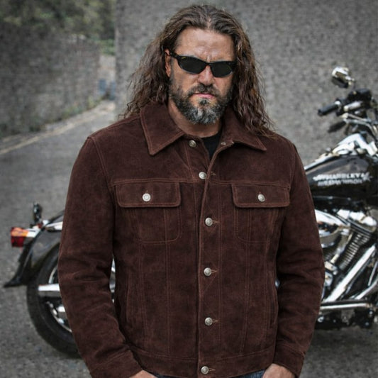 Svarog England  TRUCKER Jacket Brown Suede