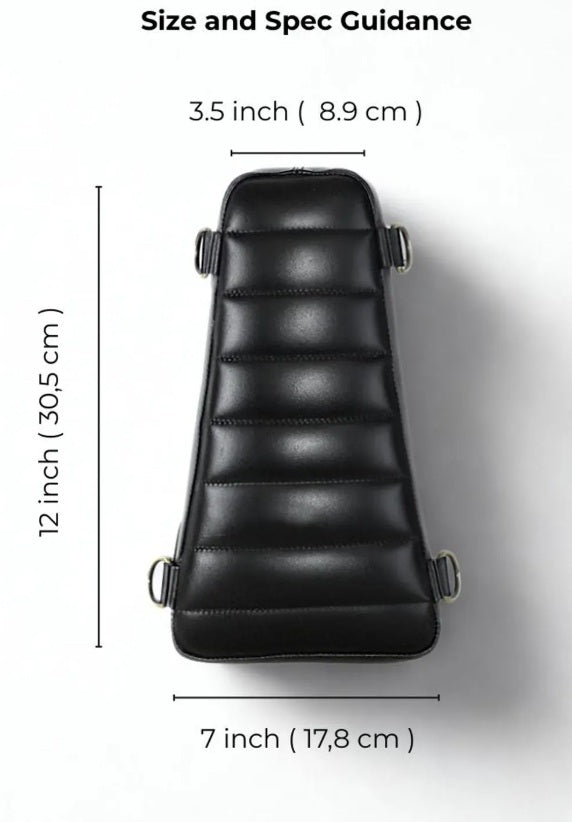 SVAROG England Leather Sissy Bar Pad, Chopper Backrest